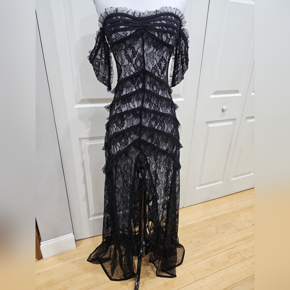 ★ISO★ Dolls Kill Unholy Unearthed Beauty Black Lace Maxi Dress ★ISO★ 🙏 SMALL - Picture 3 of 3